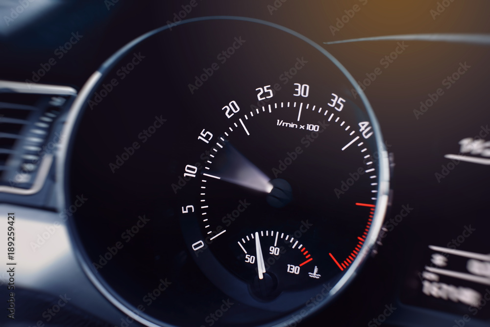 Luxury car's dashboard part - tachometer. Luxury car's dashboard part - tachometer.