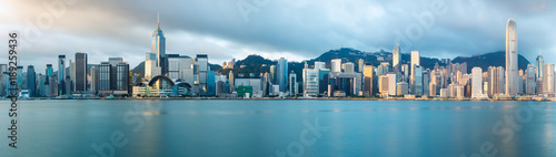 Canvas Print Hong Kong skyline in the morning over Victoria Harbour, Hong Kong China