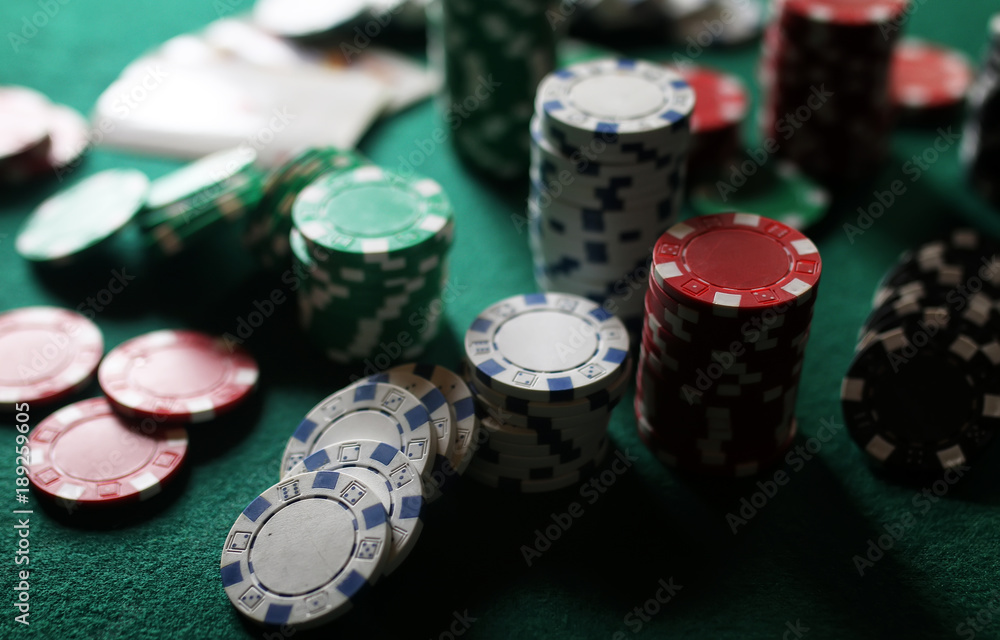 poker chips on the table poker chips on the table