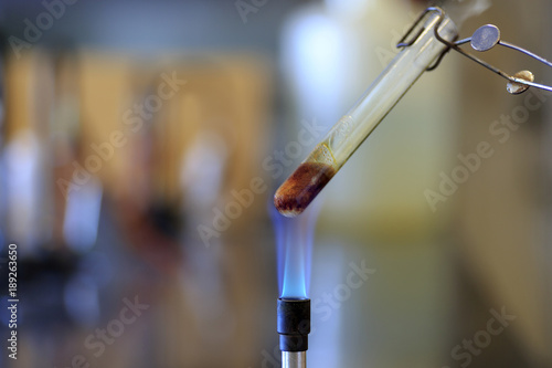 Combustion reaction using sucrose to produce caramel and steam.