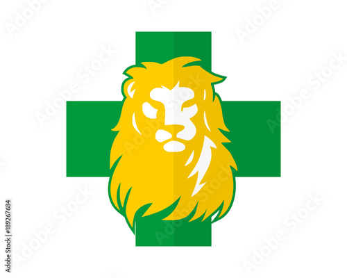 Fototapeta Naklejka Na Ścianę i Meble -  medical symbol lion leo image vector icon logo