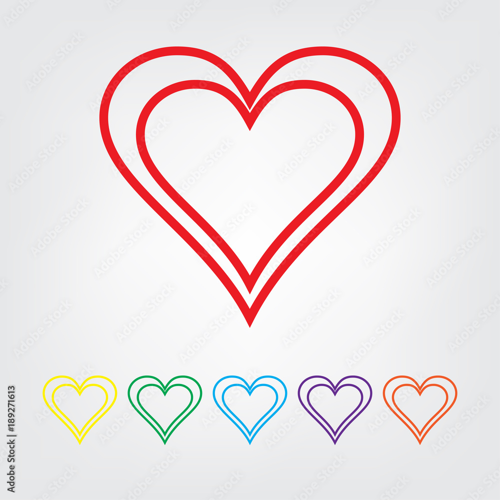 heart icon set vector illustration.