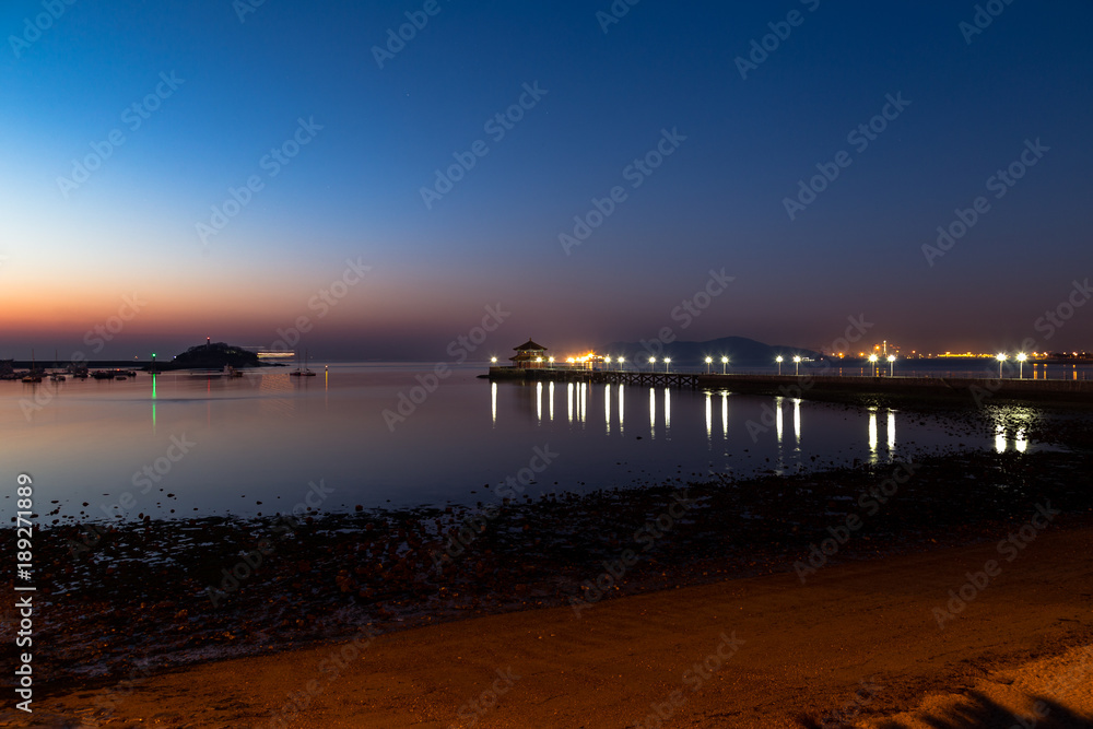 Zhanqiao pier at sunrise, Qingdao, Shandong, China
