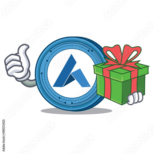 With gift Ardor coin mascot cartoon
