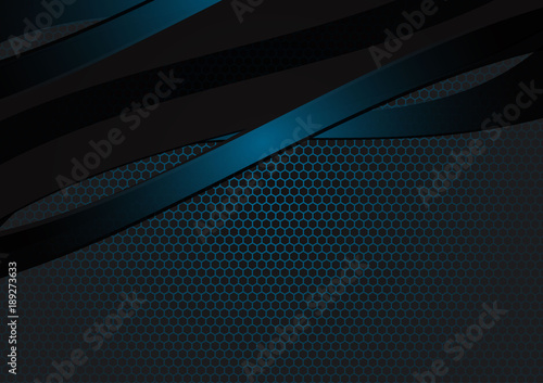 Black and blue geometric wave  abstract vector background with copy space with copy space modern design