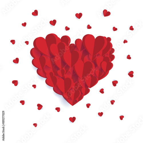 Happy valentine day. with creative love composition of the hearts. Vector illustration