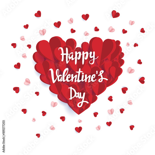 Happy valentine day. with creative love composition of the hearts. Vector illustration