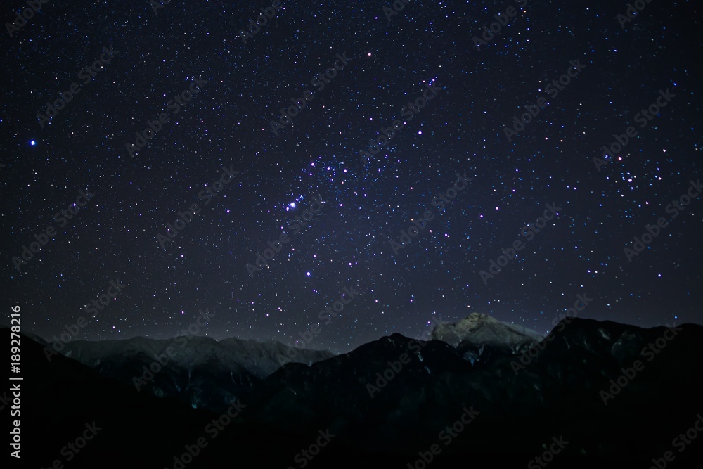 南アルプス甲斐駒ケ岳冬の星空 南アルプス甲斐駒ケ岳冬の星空