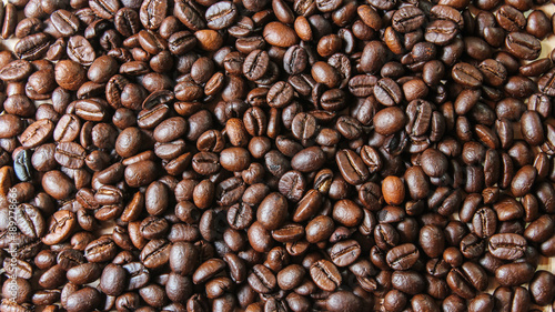Coffee beans close-up  background