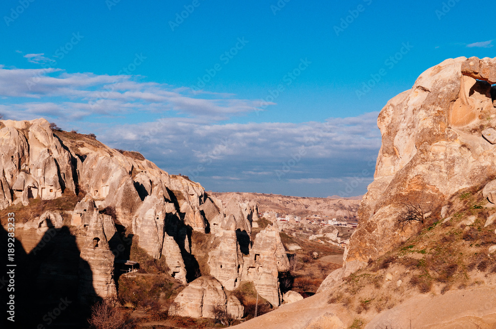 Volcanic rock landscape at Goreme Open air museum, Cappadocia, Turkey