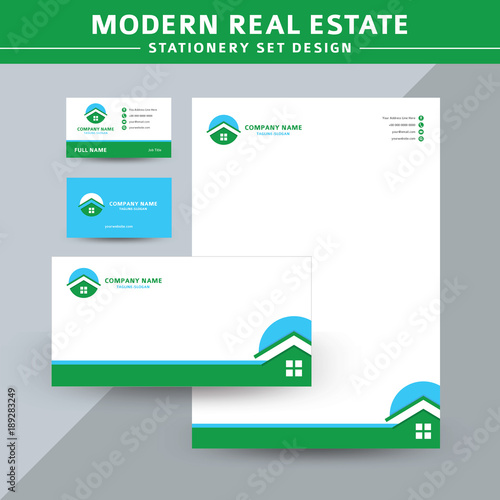 Modern Real Estate Stationery Set Design