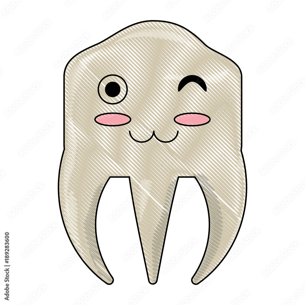 kawaii tooth icon image kawaii tooth icon image