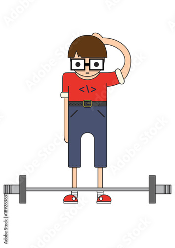 vector image, color, sportsman, gym, illustration