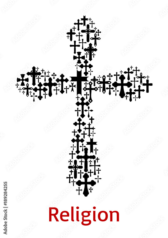 Crucifix cross religion symbol vector icon Crucifix cross religion symbol vector icon