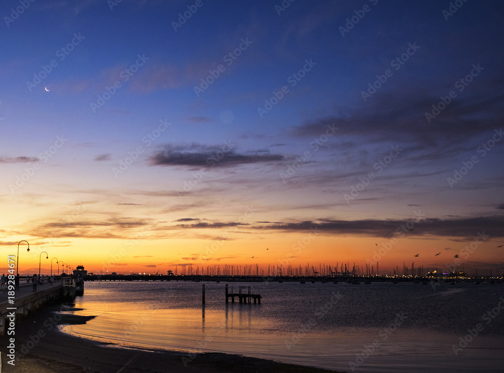 Naklejka premium Melbourne City, St. Kilda Pier