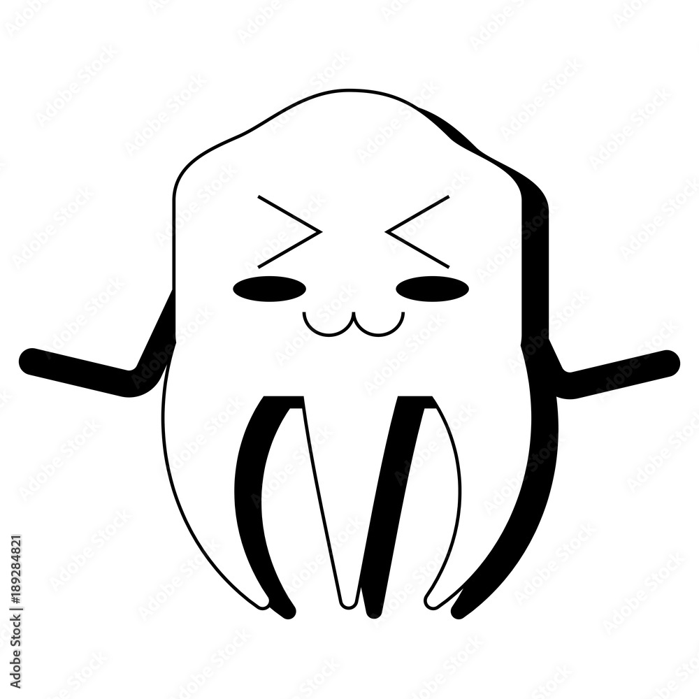 kawaii tooth icon image kawaii tooth icon image