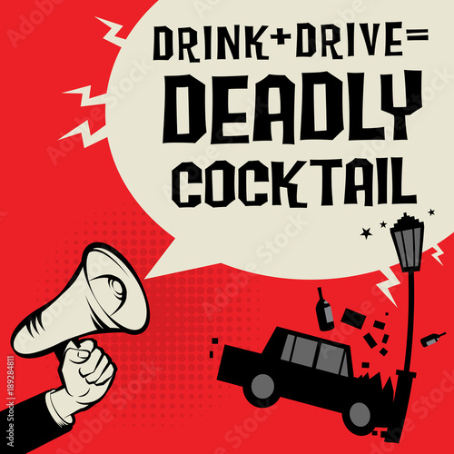 Megaphone Hand concept with car crash