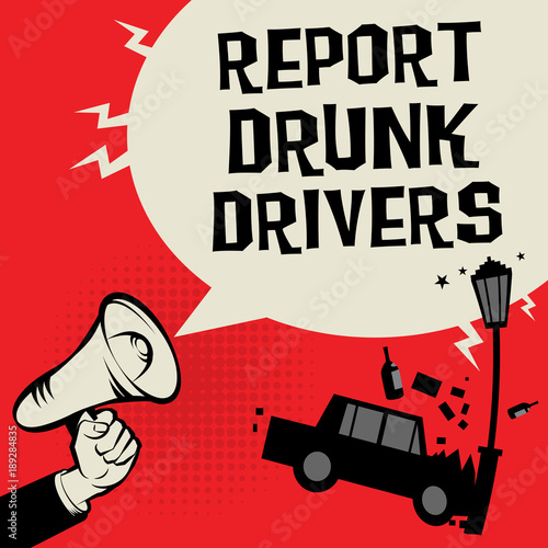 Megaphone Hand concept with car crash