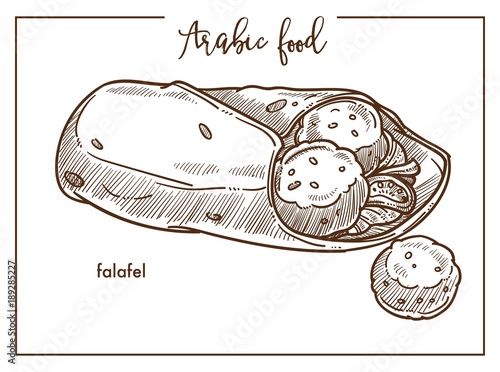 Falafel with pita bread from traditional Arabic food