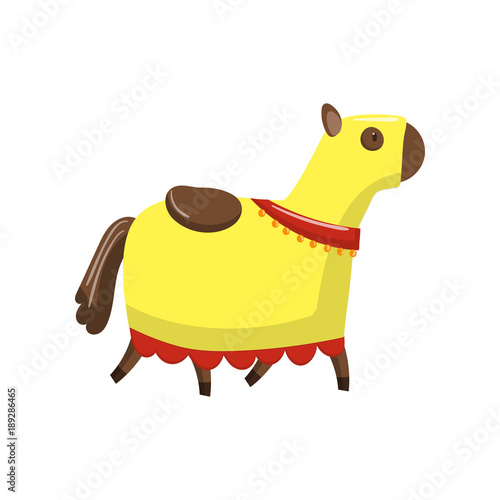 Horse in medieval horsecloth cartoon vector Illustration