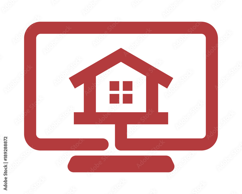 monitor screen architecture home house real estate image vector icon logo symbol monitor screen architecture home house real estate image vector icon logo symbol