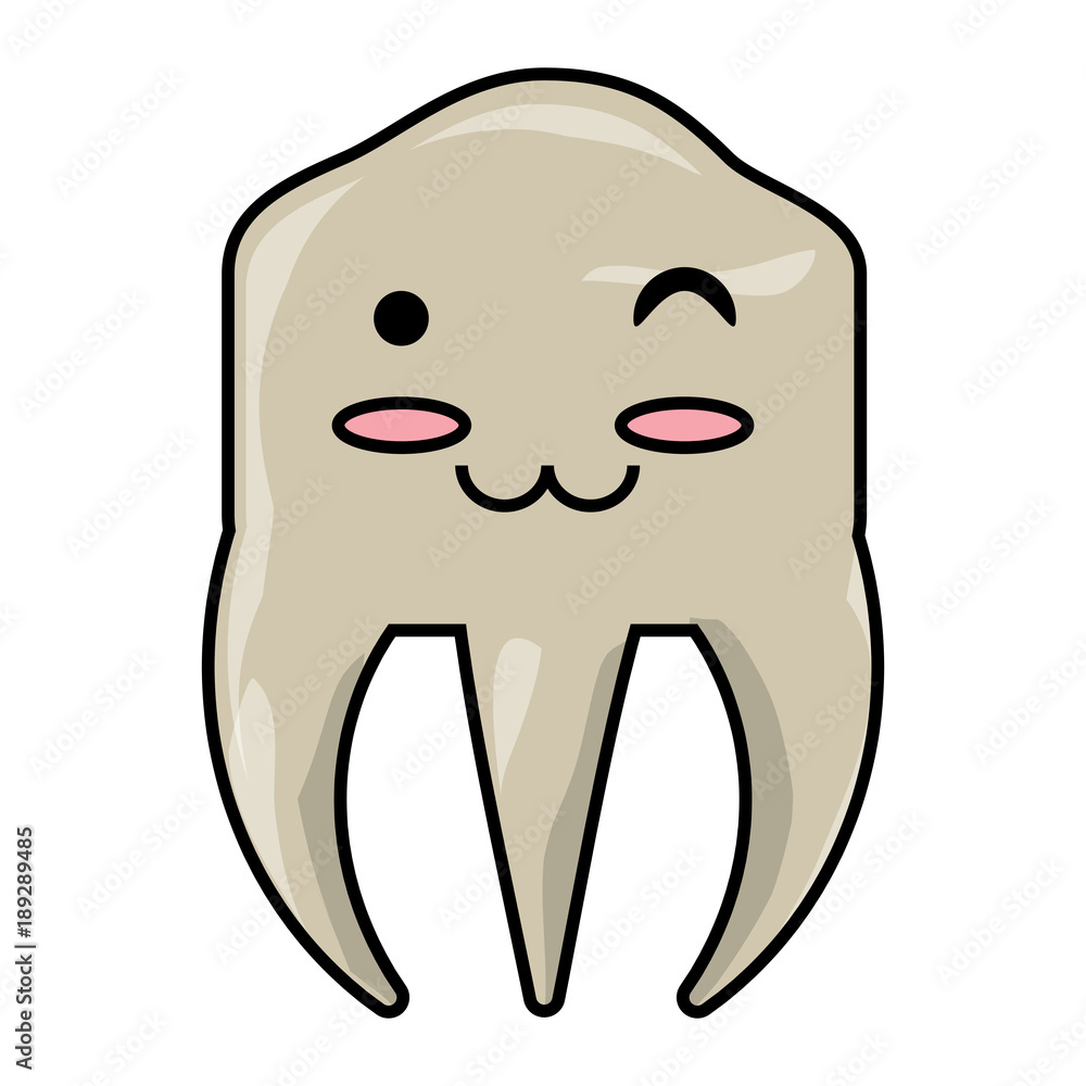 kawaii tooth icon image kawaii tooth icon image