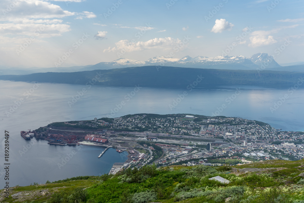 Norway, Narvik bay panorama view