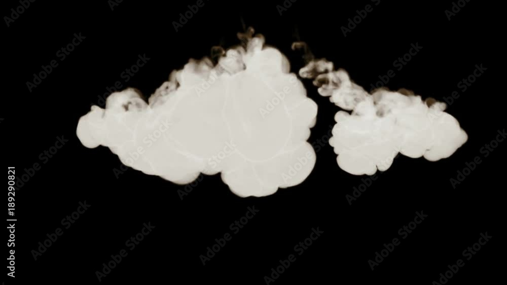 Smoke streams form ring in slow motion side view. Isolated on black background with backlit and ready for compositing for visual effects. For transparency use mode screen. 1 Smoke streams form ring in slow motion side view. Isolated on black background with backlit and ready for compositing for visual effects. For transparency use mode screen. 1