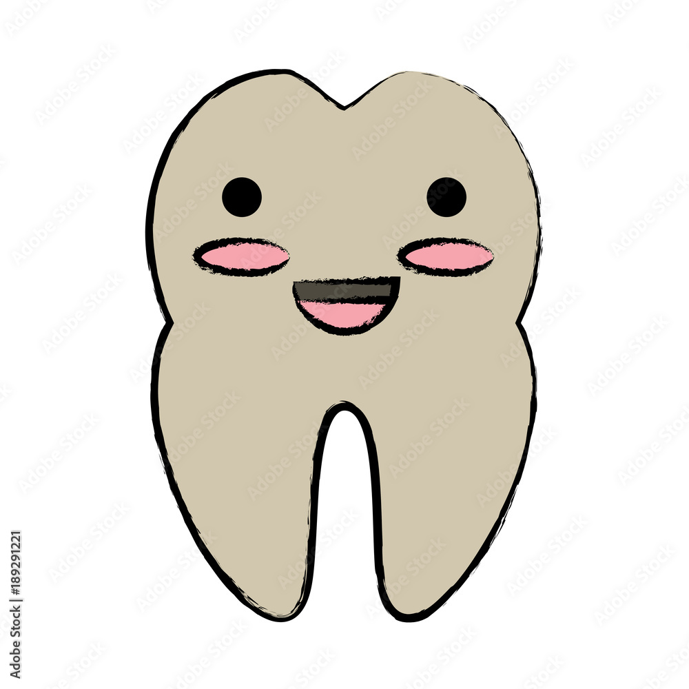 kawaii tooth icon image kawaii tooth icon image