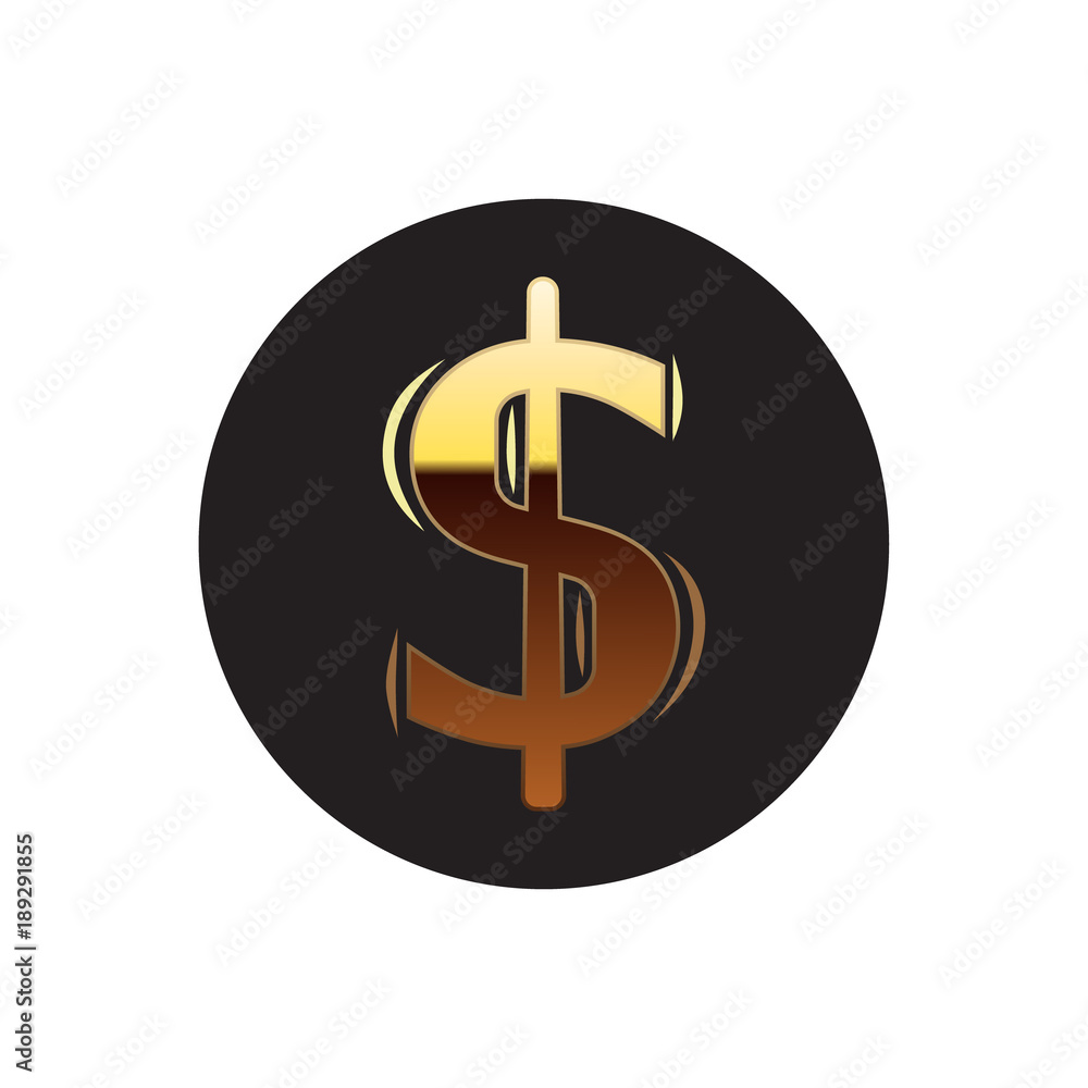 Fototapeta premium Dollar Round Emblem