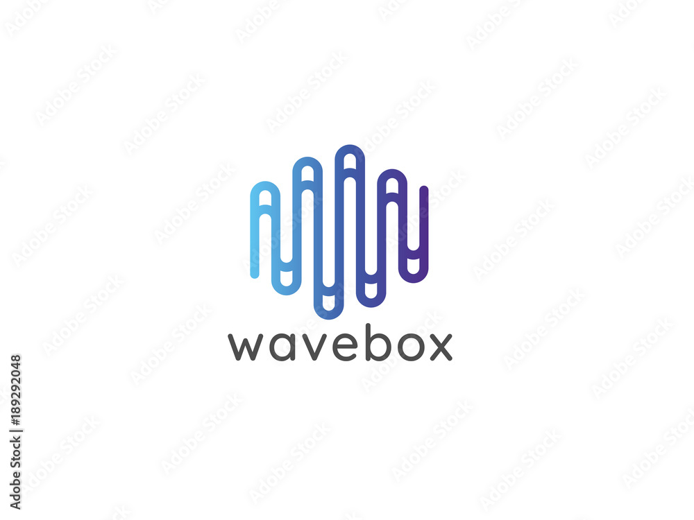 abstract audio signal wave for business, apps, technology, or data logo icon. symbol template Vector illustration.