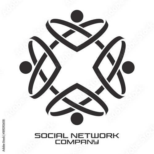Social network logo from a solid line