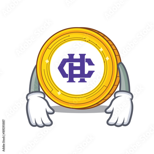 Tired Hshare coin mascot cartoon