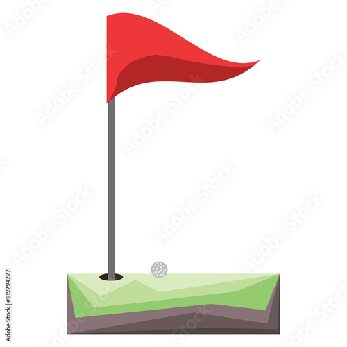 Golf hole and flag icon