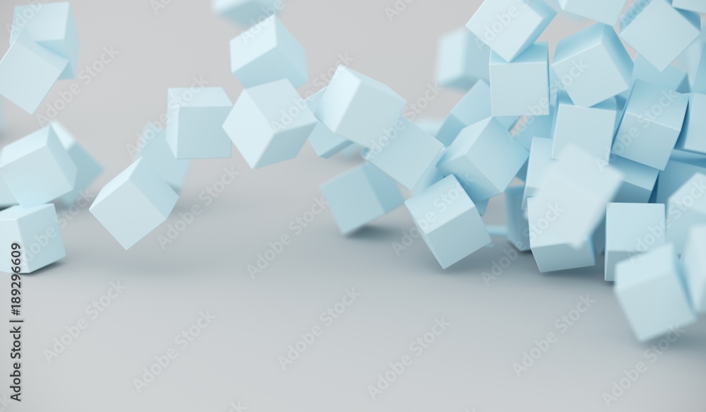 3D Rendering Of Abstract Pile Of Cubes Background
