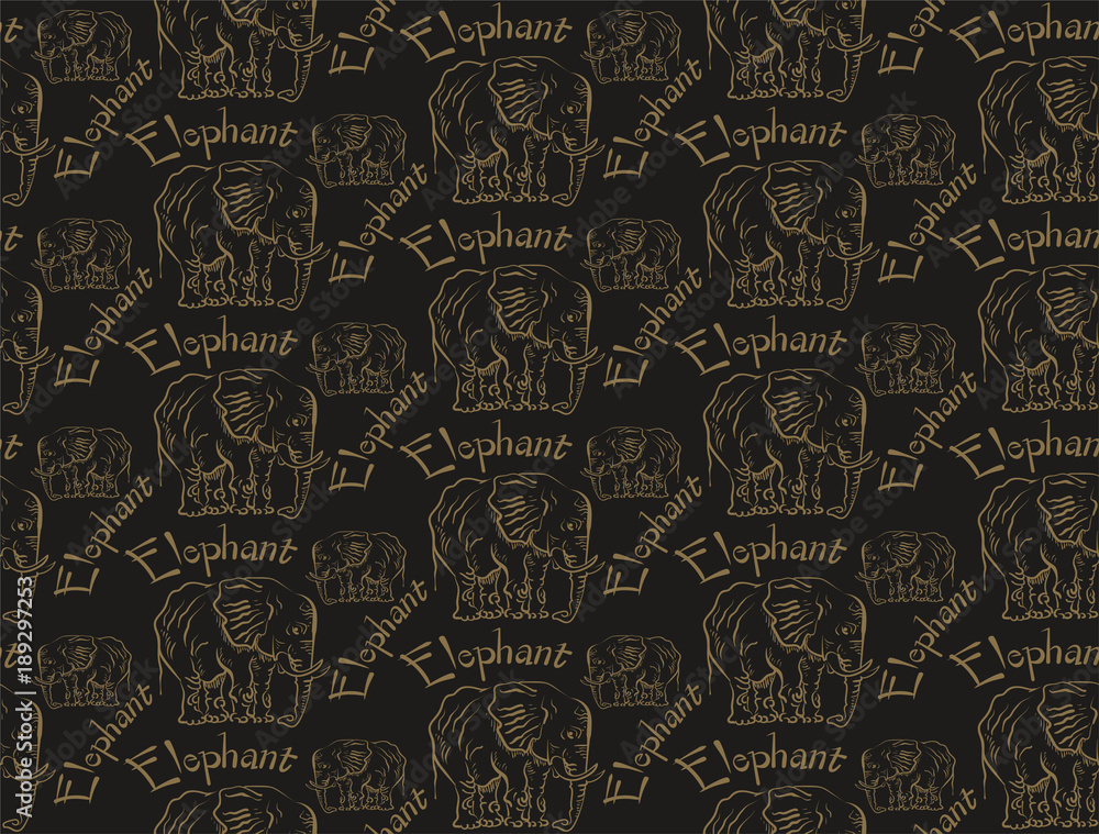 Elephant background, seamless pattern, vector image Elephant background, seamless pattern, vector image