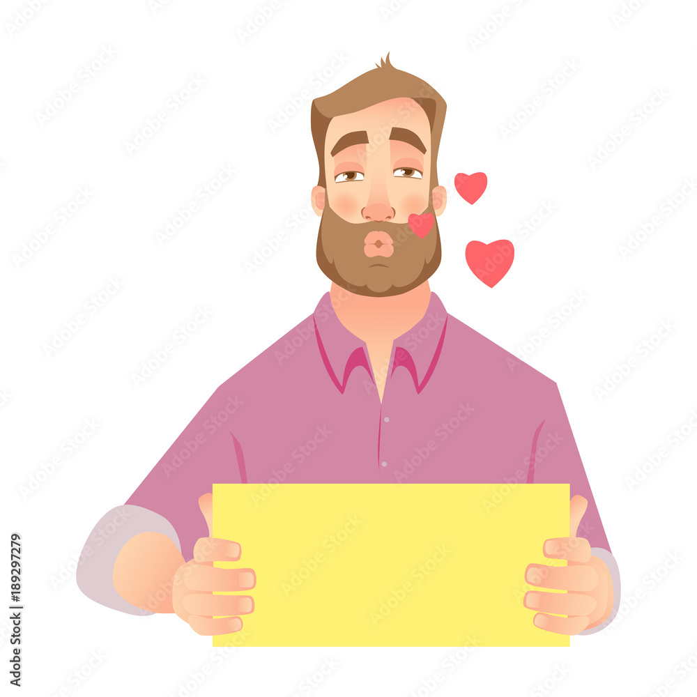 man holding blank paper