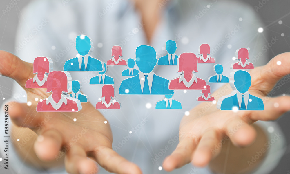 Businesswoman recruiting candidate for a job 3D rendering Businesswoman recruiting candidate for a job 3D rendering