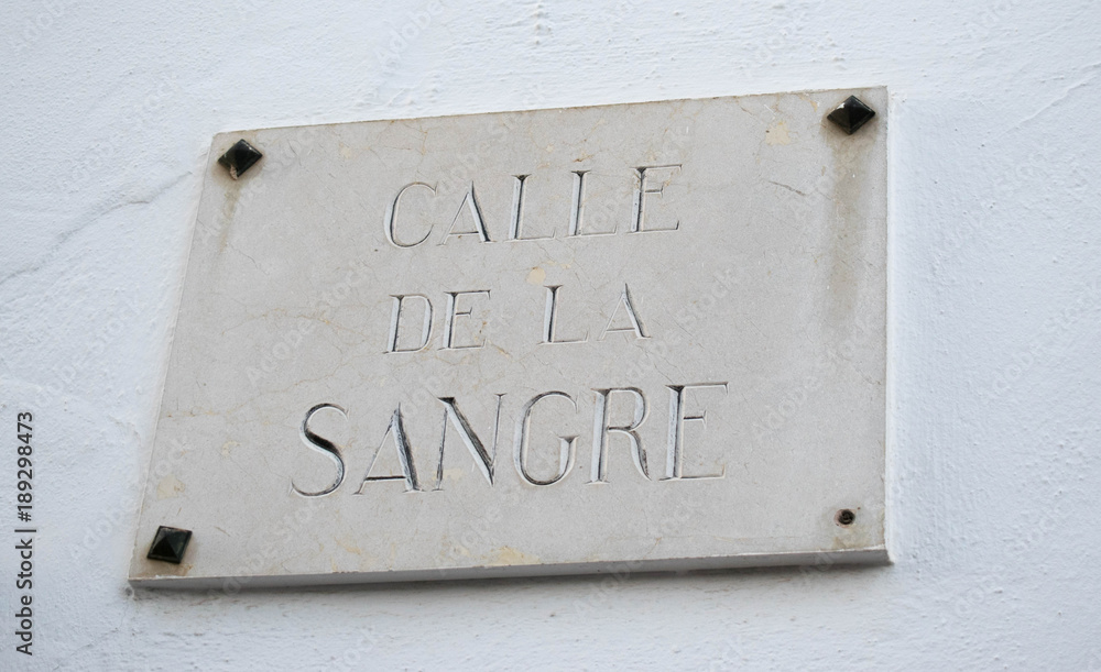 Fototapeta premium Vintage Street Signs, Blood Street, Llombai
