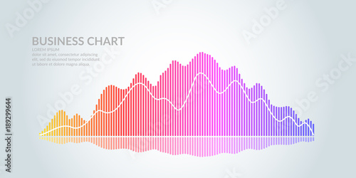 Business graph on a white background. Chart analysts of growth and falling profits.