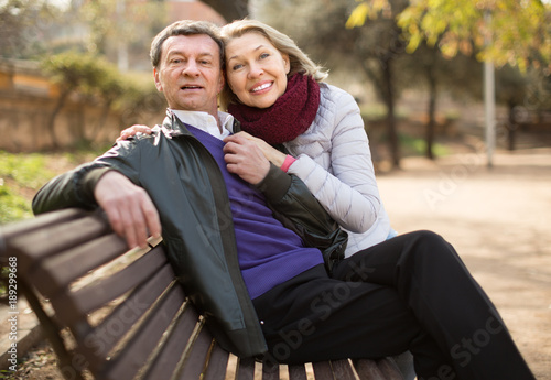 Portrait of elderly boyfriend and girlfrien photo