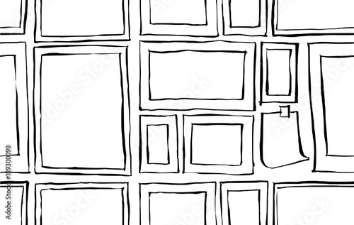 Vector Background Seamless pattern with hand drawn Frame doodle eps10