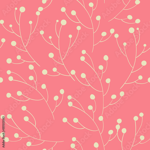 Floral seamless pattern with a leaf