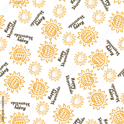 Shrovetide traditional russian festival seamless pattern