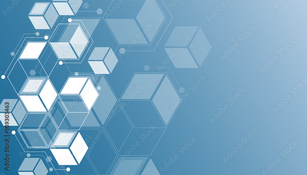 
white hexagon abstract background, futuristic background interface