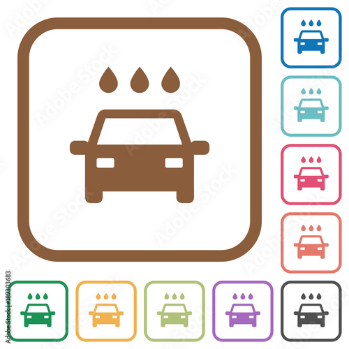Car wash simple icons