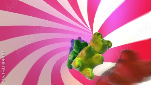 Seamless animation of dancing gummy bears  photo