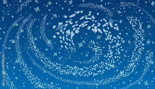 Blizzard on blue background.