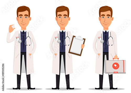 Young professional doctor, set