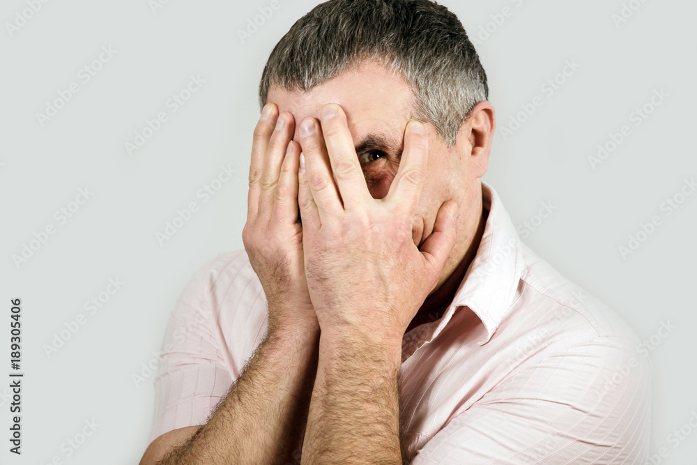 man emotions white black different sadness surprise joy adult isolated hands man emotions white black different sadness surprise joy adult isolated hands
